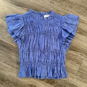 Sea New York Siya Pleating Flutter Sleeve Top